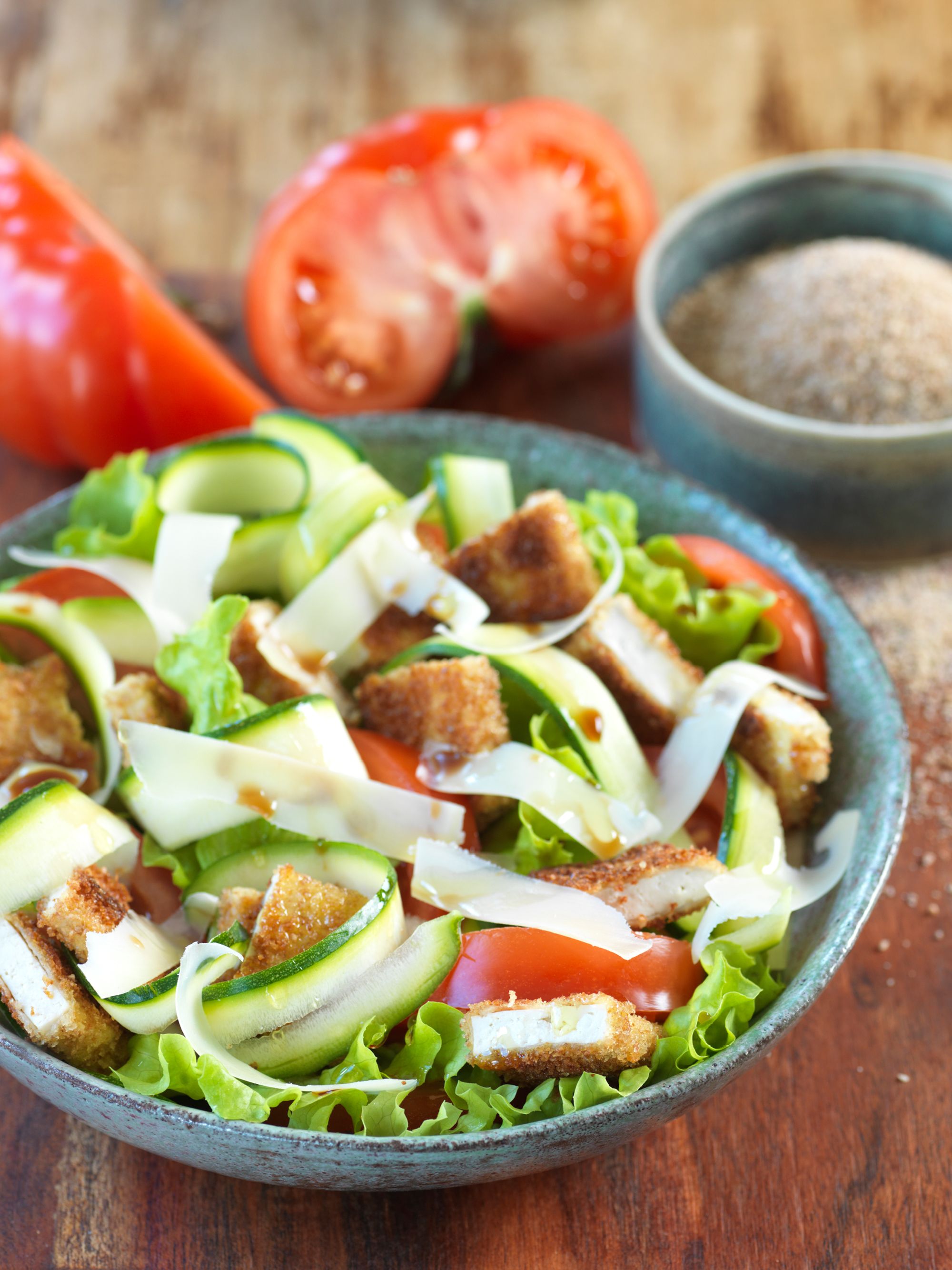 Salade de courgettes et tofu pané - Recette à Prix Engagés Juin 2024